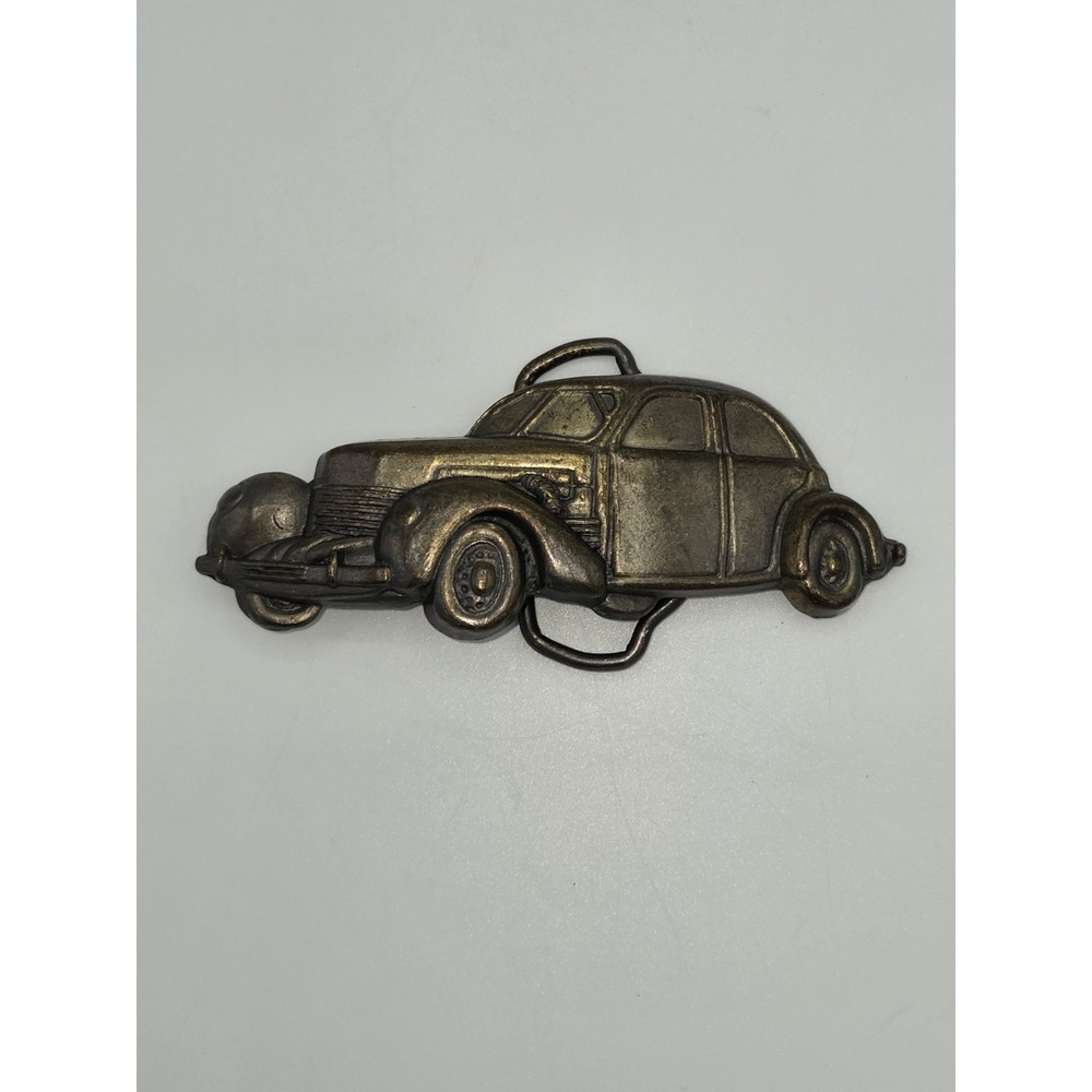 Vintage Solid Brass 1940s Model Classic Car Hot Rod Belt Buckle‎